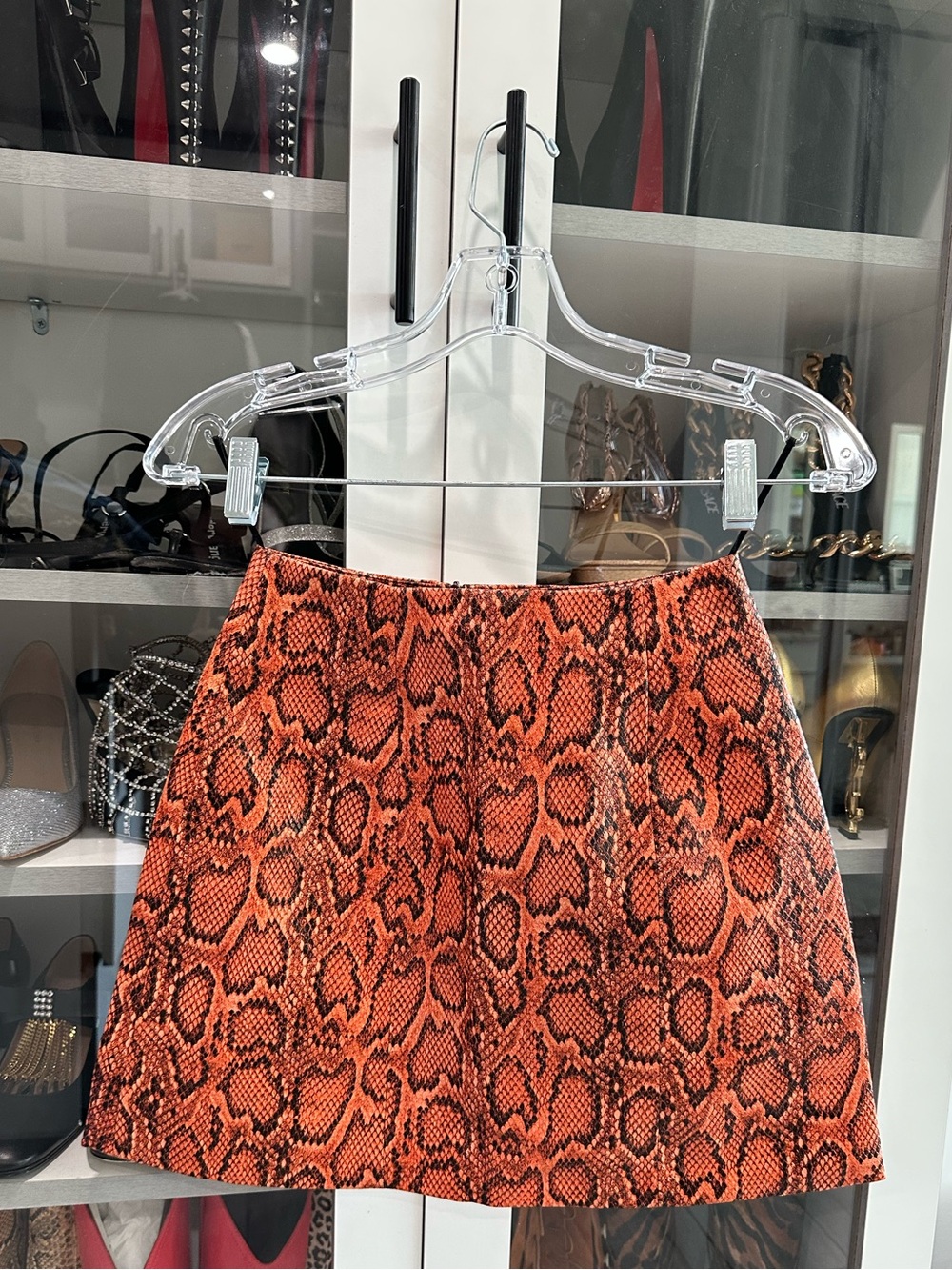 NWT Miscreants Revolve  Snake Print Mini Skirt UK Sz 6 US 2 $450 Festival edgy